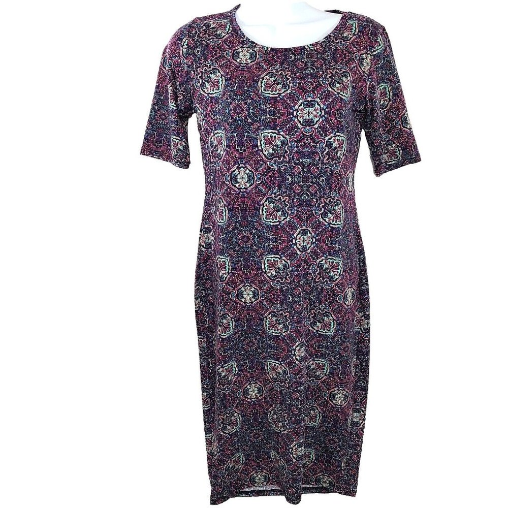 LuLaRoe Purple Dress Size XXS Paisley Pattern Lightweight Soft Comfort Stretch
